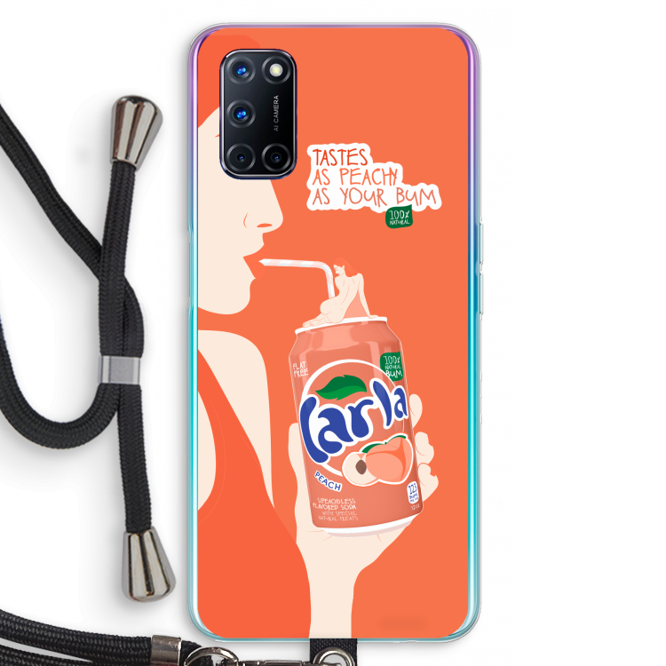 Peach please!: Oppo A72 Transparant Hoesje met koord