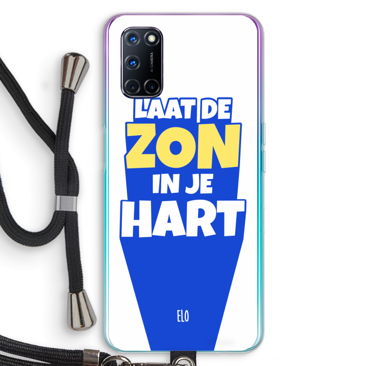 Laat de zon in je hart: Oppo A72 Transparant Hoesje met koord