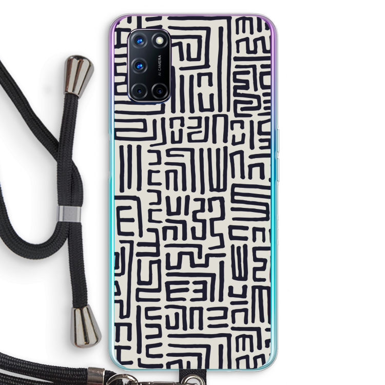 Moroccan Print: Oppo A72 Transparant Hoesje met koord