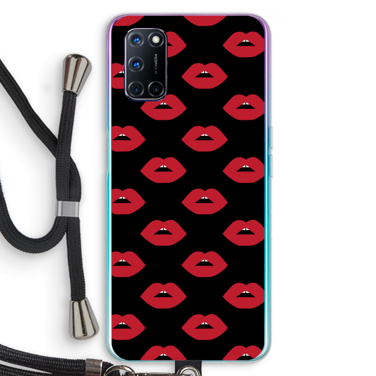 Lips: Oppo A72 Transparant Hoesje met koord