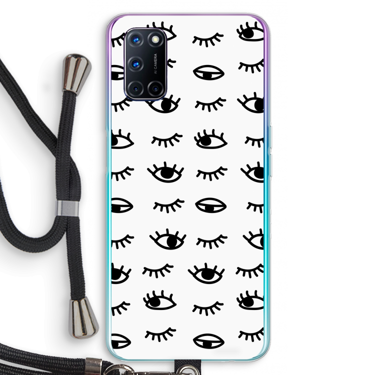 Eye pattern #2: Oppo A72 Transparant Hoesje met koord