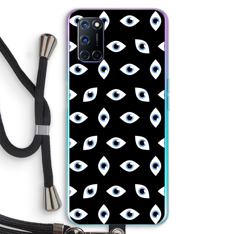 Eyes pattern: Oppo A72 Transparant Hoesje met koord