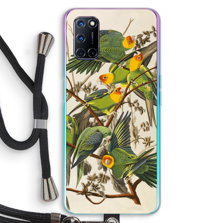 Carolinaparkiet: Oppo A72 Transparant Hoesje met koord