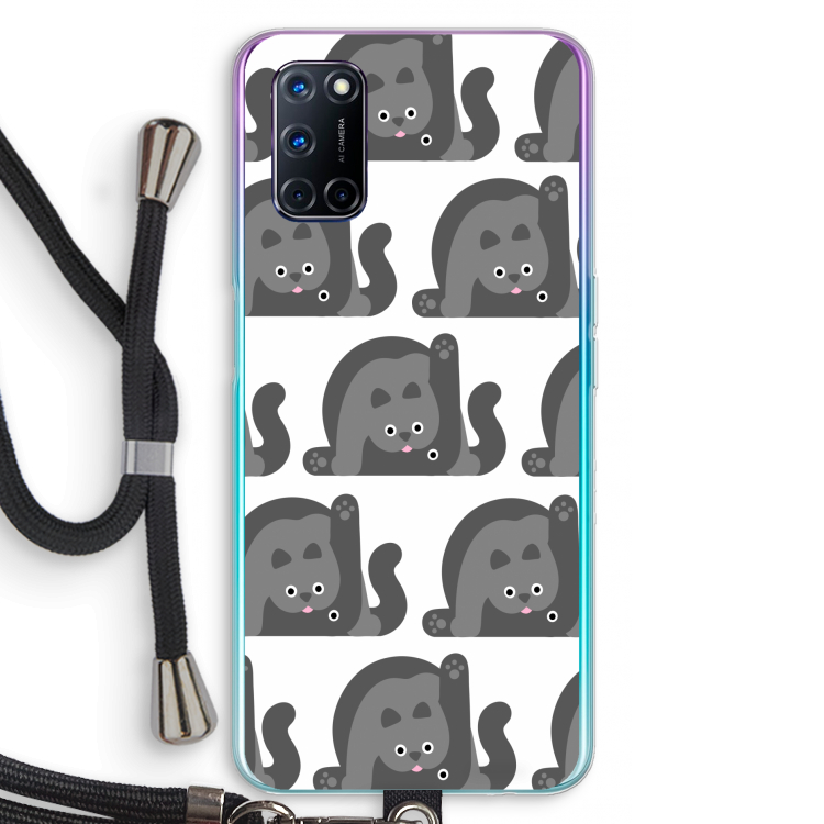 Cats: Oppo A72 Transparant Hoesje met koord
