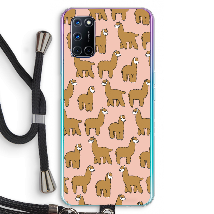 Alpacas: Oppo A72 Transparant Hoesje met koord
