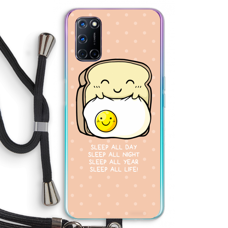 Sleep All Day: Oppo A72 Transparant Hoesje met koord