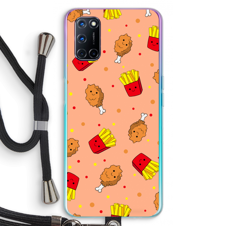 Chicken 'n Fries: Oppo A72 Transparant Hoesje met koord