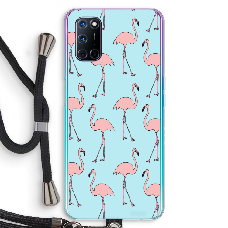 Anything Flamingoes: Oppo A72 Transparant Hoesje met koord