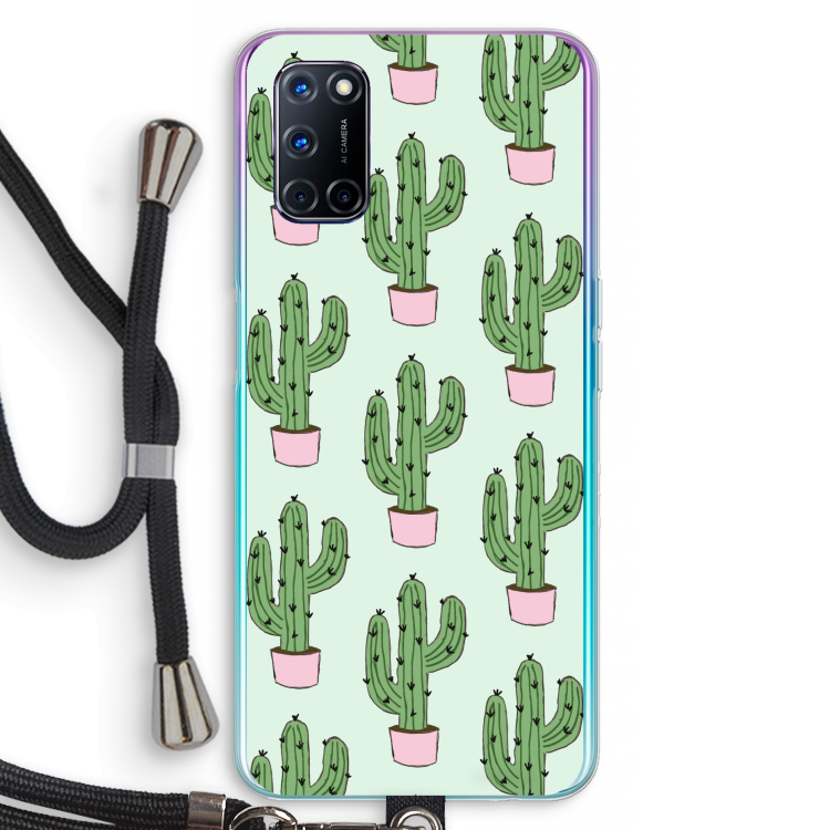 Cactus Lover: Oppo A72 Transparant Hoesje met koord