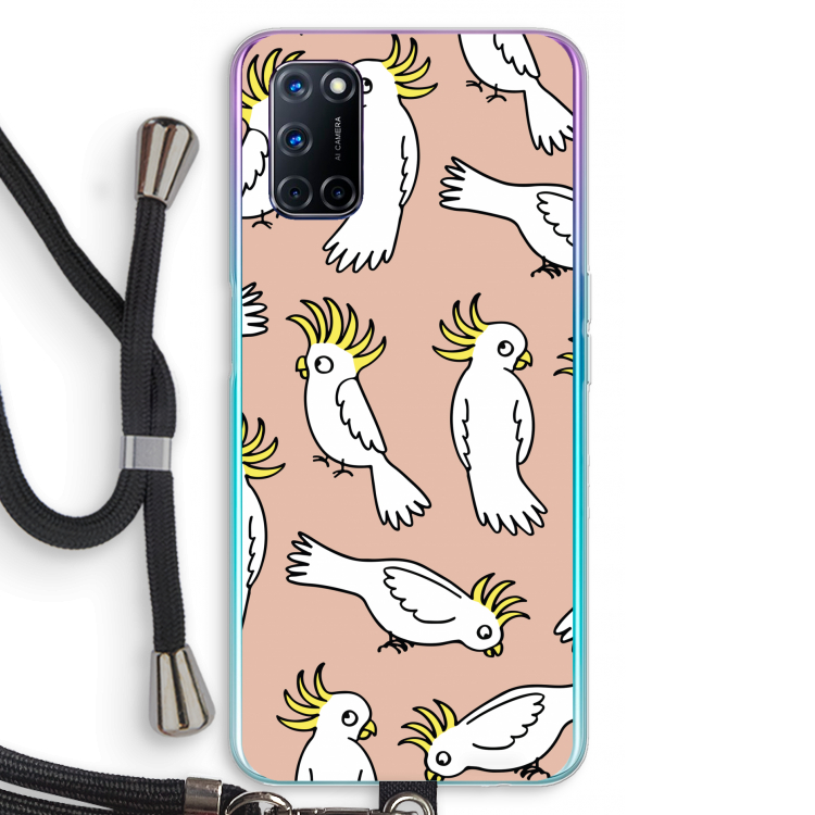 Papegaai: Oppo A72 Transparant Hoesje met koord