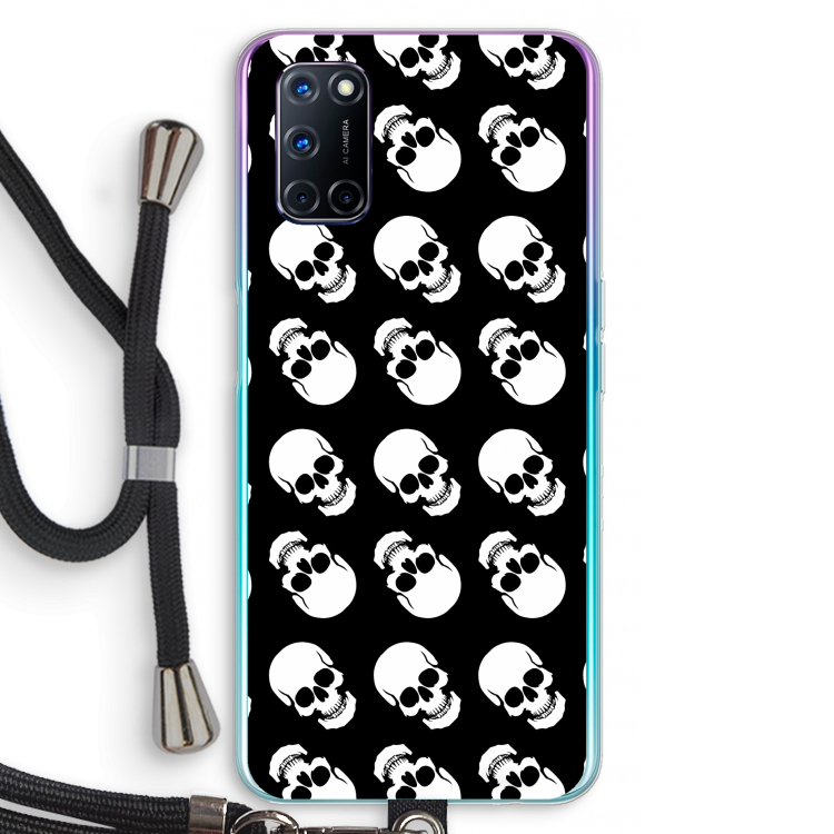 Musketon Skulls: Oppo A72 Transparant Hoesje met koord