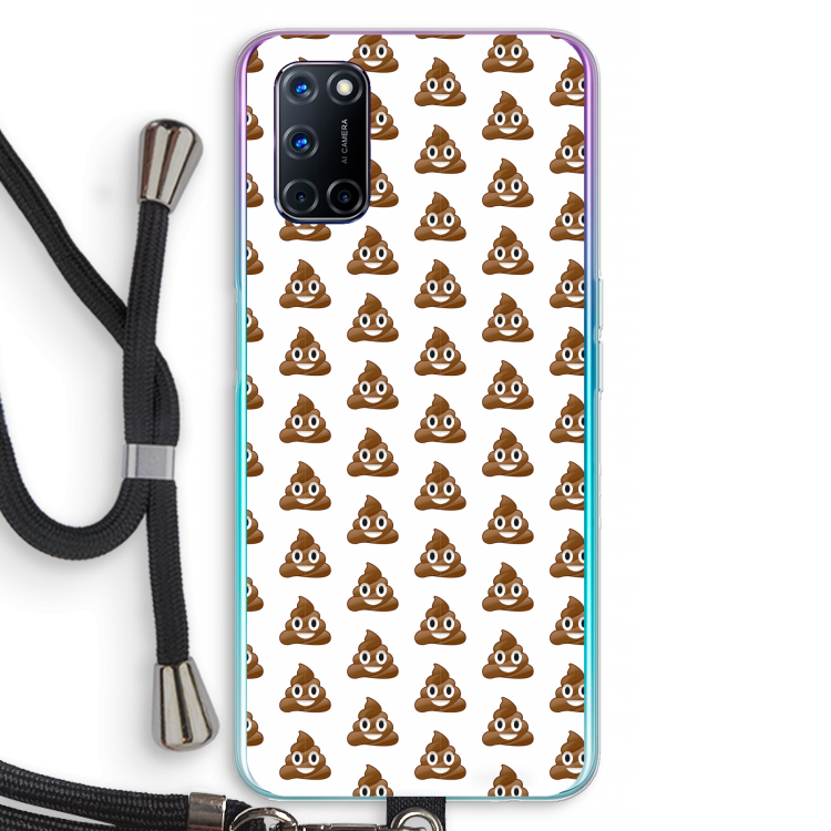 Poop emoji: Oppo A72 Transparant Hoesje met koord