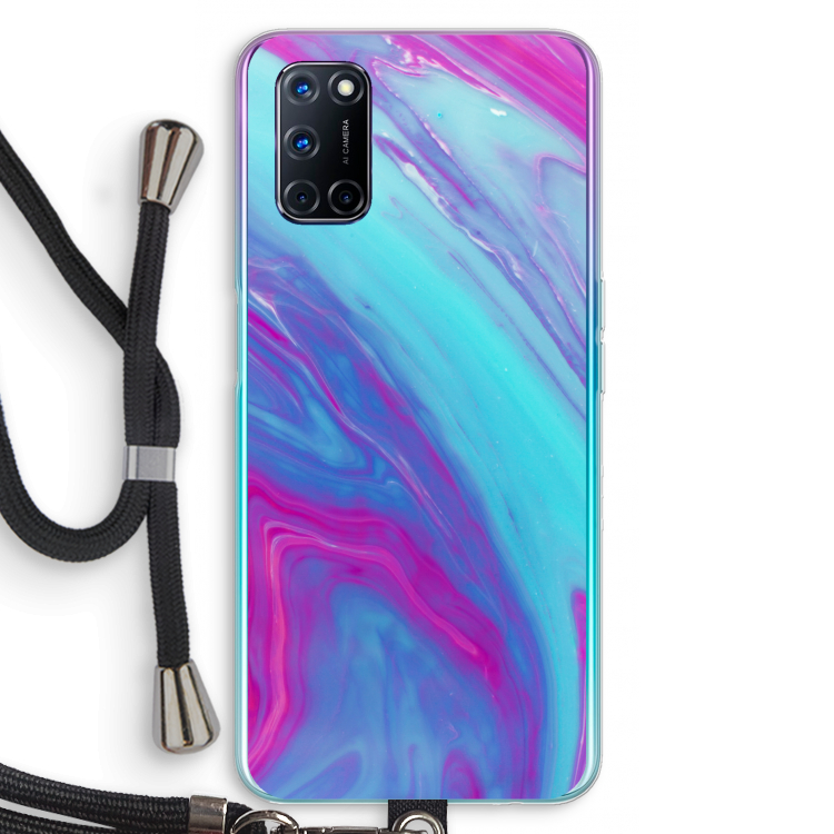 Zweverige regenboog: Oppo A72 Transparant Hoesje met koord