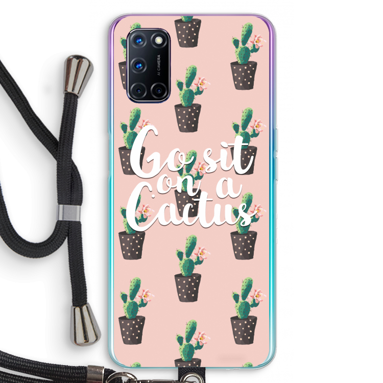 Cactus quote: Oppo A72 Transparant Hoesje met koord