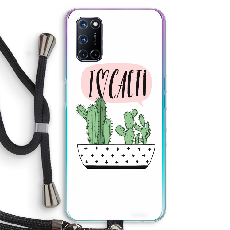 I love cacti: Oppo A72 Transparant Hoesje met koord