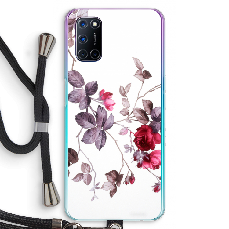 Mooie bloemen: Oppo A72 Transparant Hoesje met koord