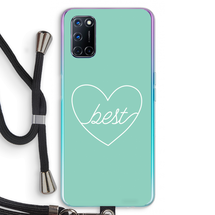 Best heart pastel: Oppo A72 Transparant Hoesje met koord