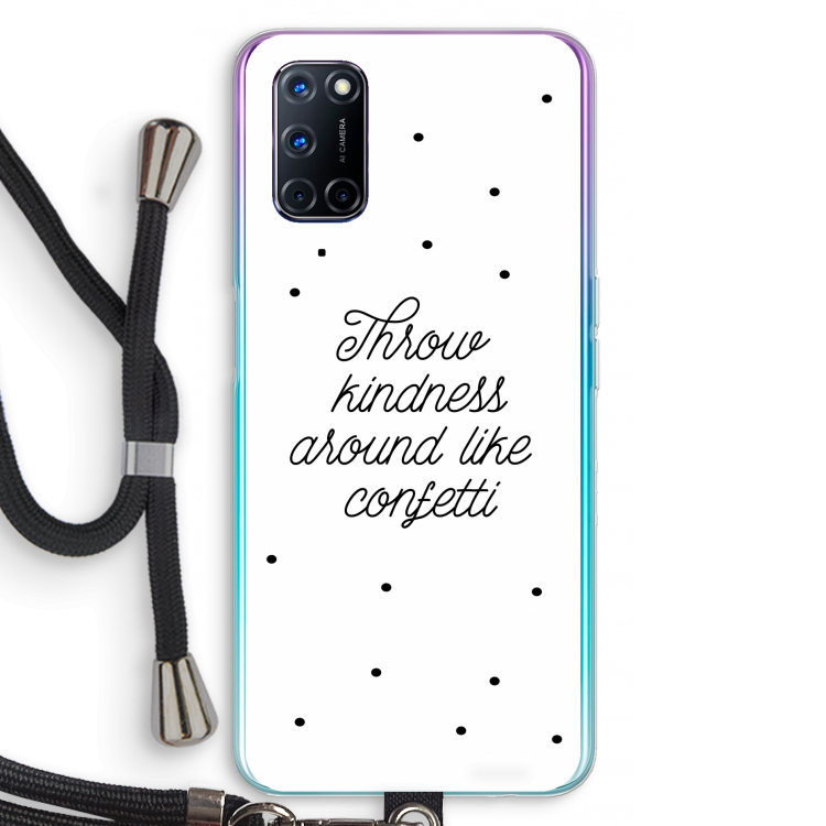 Confetti: Oppo A72 Transparant Hoesje met koord