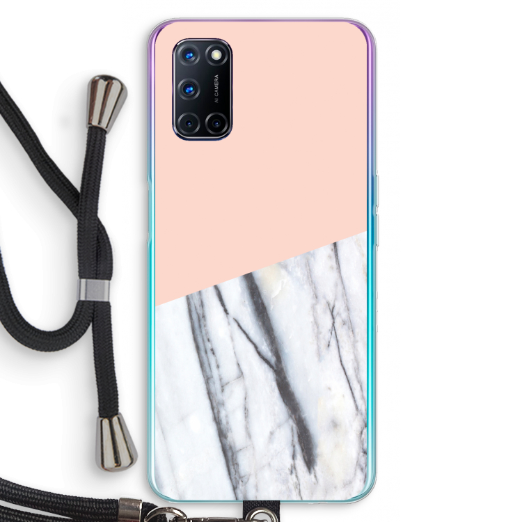 A touch of peach: Oppo A72 Transparant Hoesje met koord