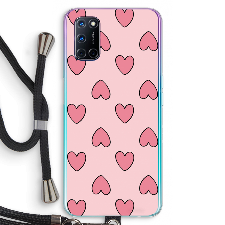 Ondersteboven verliefd: Oppo A72 Transparant Hoesje met koord