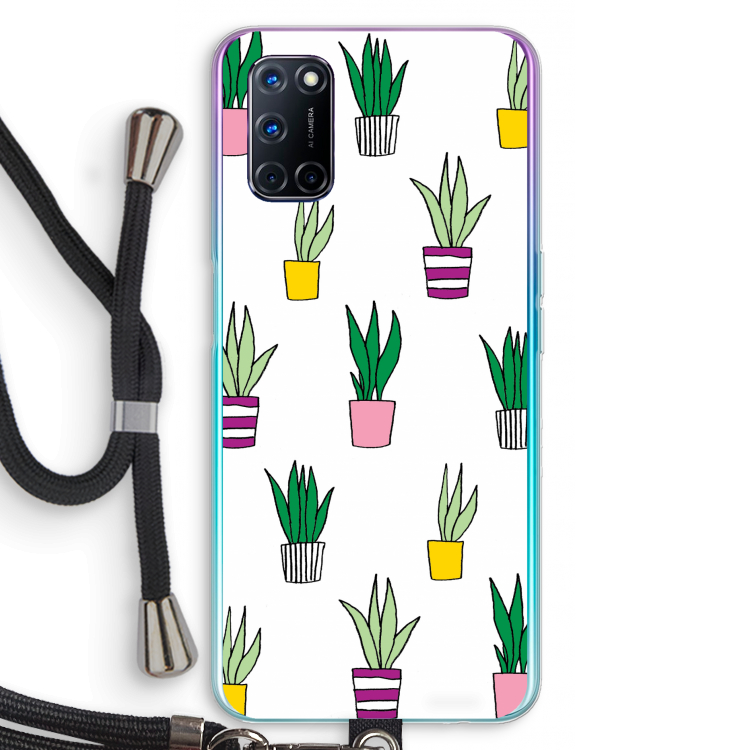 Sanseveria: Oppo A72 Transparant Hoesje met koord