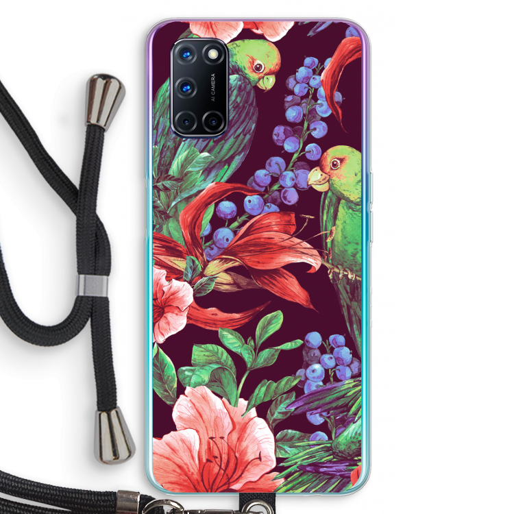Papegaaien: Oppo A72 Transparant Hoesje met koord