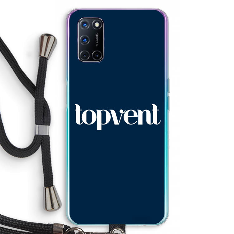 Topvent Navy: Oppo A72 Transparant Hoesje met koord