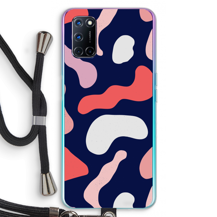 Memphis Shapes Pink: Oppo A72 Transparant Hoesje met koord