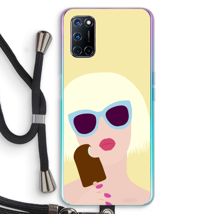 Ice cream: Oppo A72 Transparant Hoesje met koord