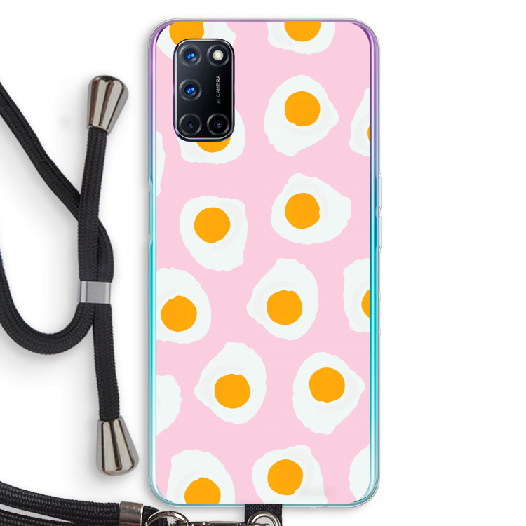 Dancing eggs: Oppo A72 Transparant Hoesje met koord