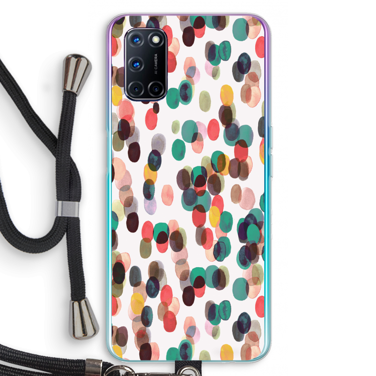 Tropical Dots: Oppo A72 Transparant Hoesje met koord