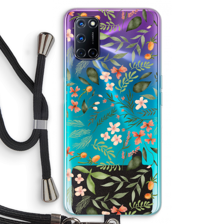 Sweet little flowers: Oppo A72 Transparant Hoesje met koord