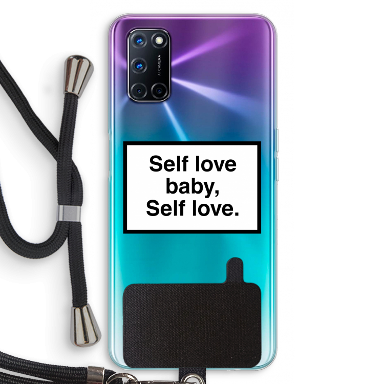 Self love: Oppo A72 Transparant Hoesje met koord