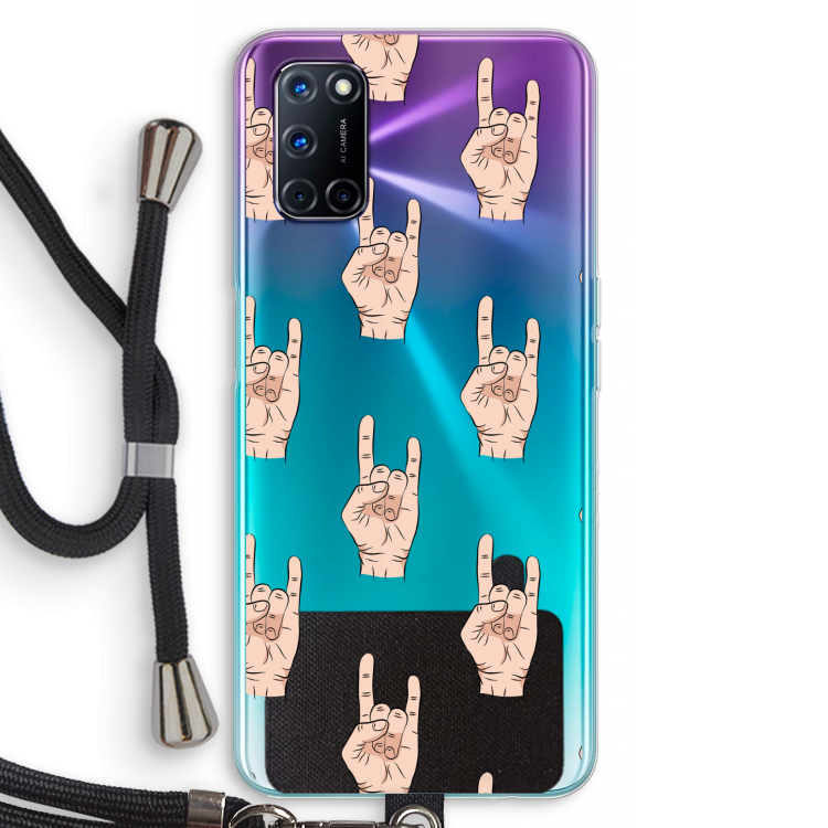 Rock: Oppo A72 Transparant Hoesje met koord