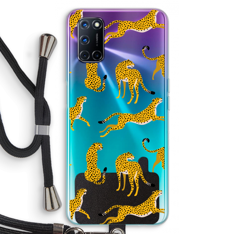 Luipaard: Oppo A72 Transparant Hoesje met koord