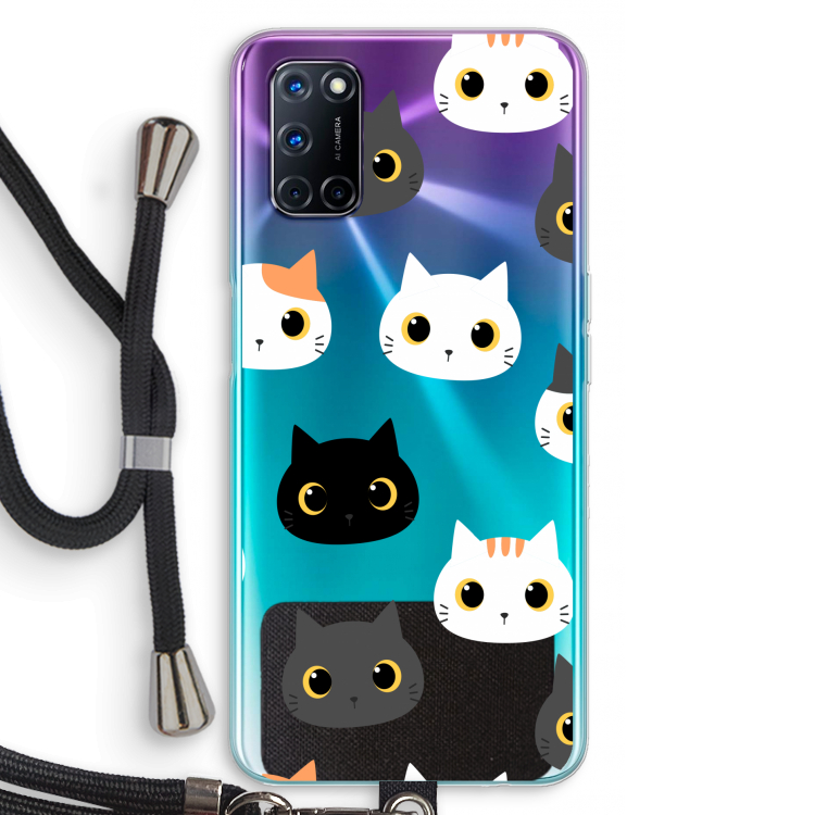 Katten: Oppo A72 Transparant Hoesje met koord