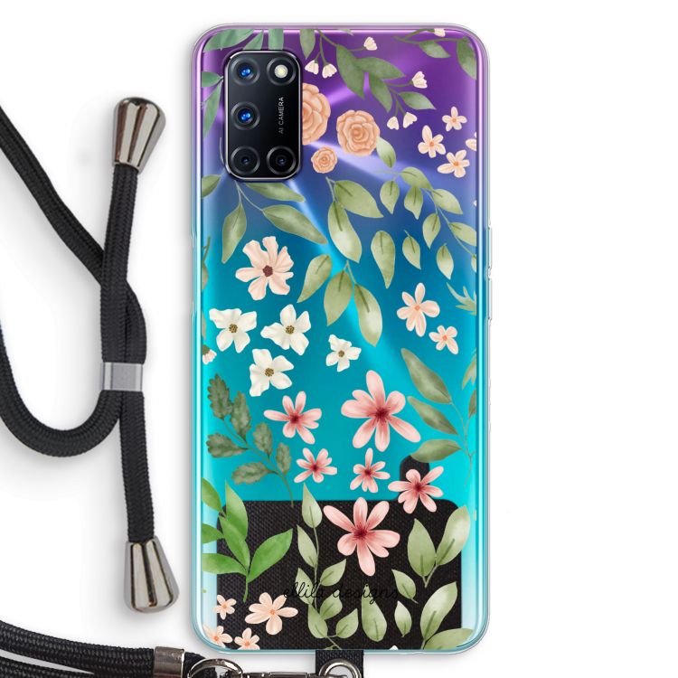 Botanical sweet flower heaven: Oppo A72 Transparant Hoesje met koord
