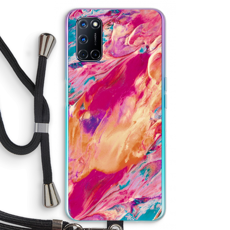 Pastel Echoes: Oppo A72 Transparant Hoesje met koord