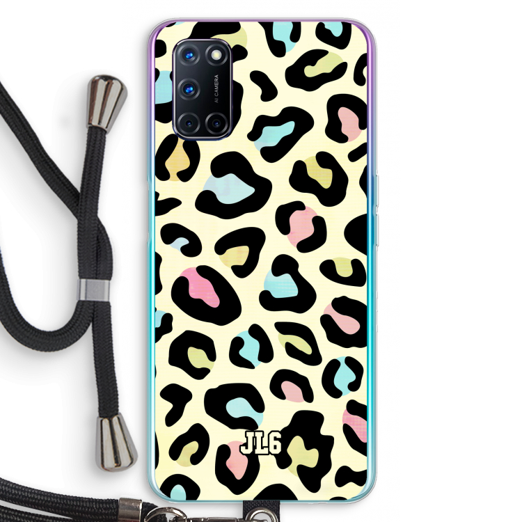 Leopard pattern: Oppo A72 Transparant Hoesje met koord