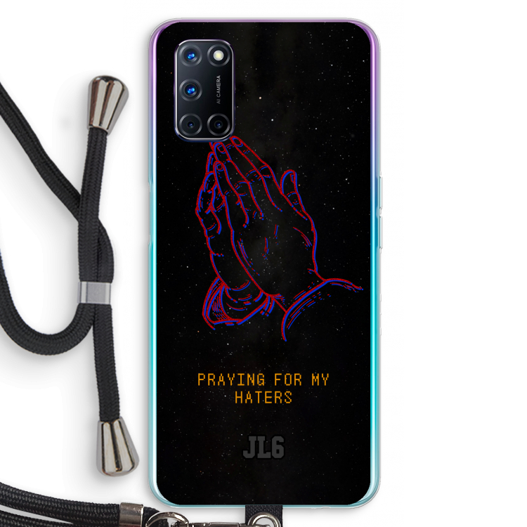 Praying For My Haters: Oppo A72 Transparant Hoesje met koord
