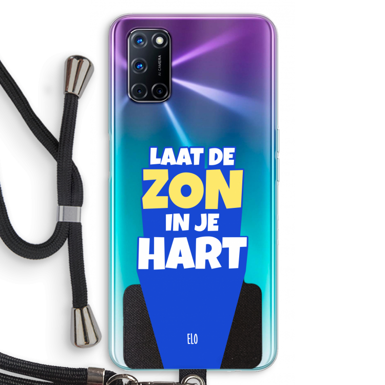 Laat de zon in je hart: Oppo A72 Transparant Hoesje met koord