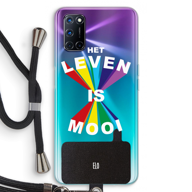 Het Leven Is Mooi: Oppo A72 Transparant Hoesje met koord