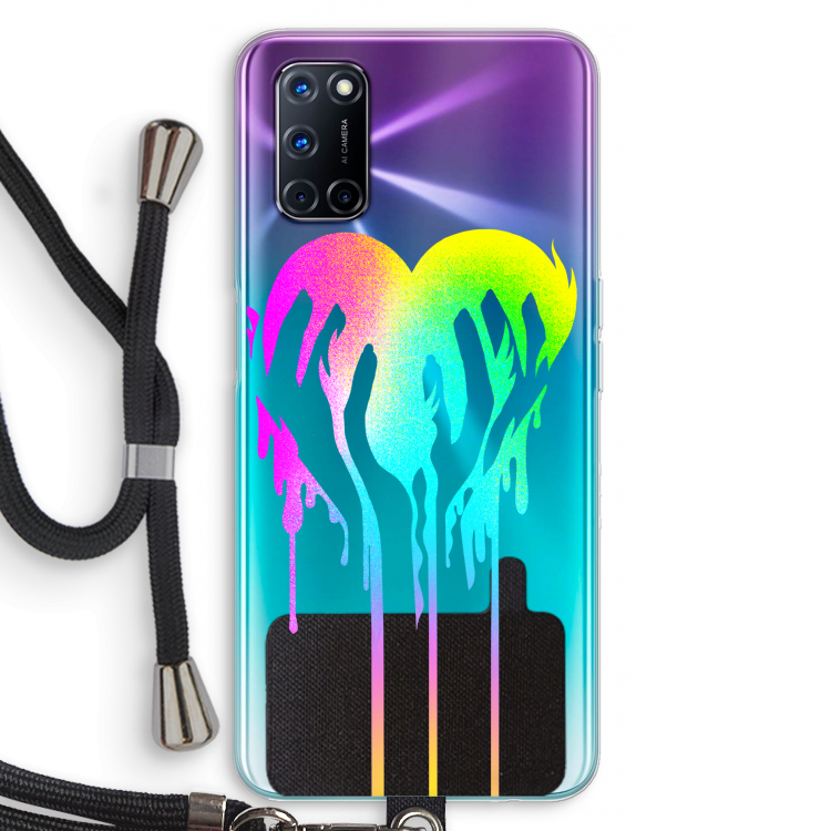 Hold My Heart: Oppo A72 Transparant Hoesje met koord