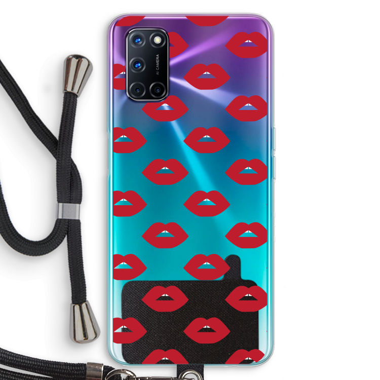 Lips: Oppo A72 Transparant Hoesje met koord