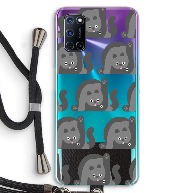 Cats: Oppo A72 Transparant Hoesje met koord