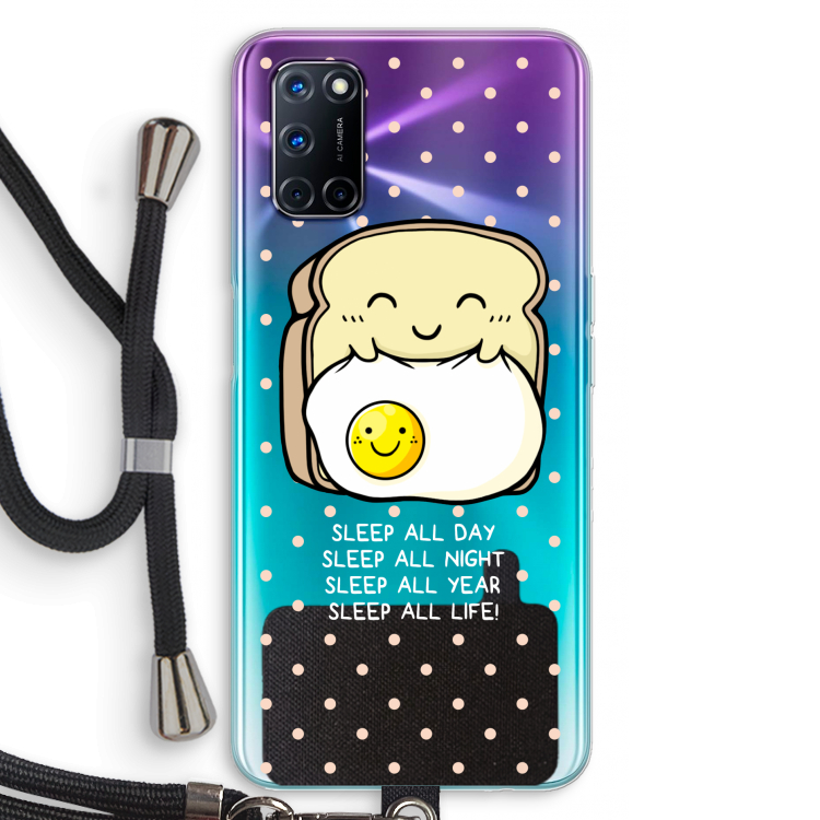Sleep All Day: Oppo A72 Transparant Hoesje met koord