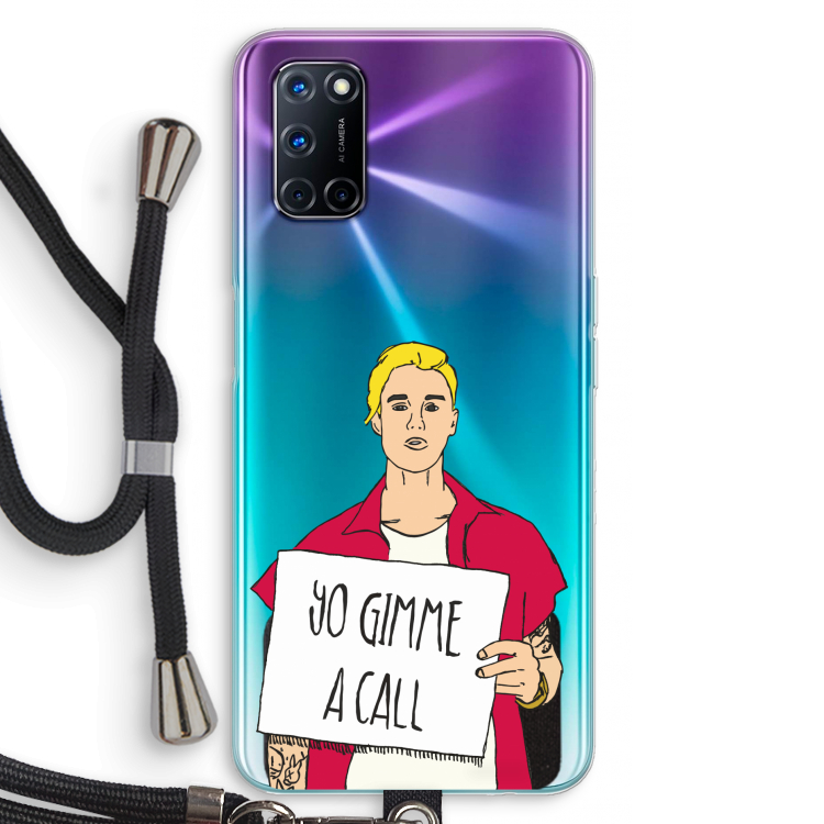 Gimme a call: Oppo A72 Transparant Hoesje met koord