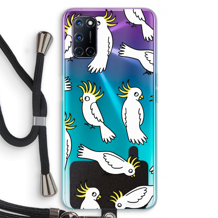 Papegaai: Oppo A72 Transparant Hoesje met koord