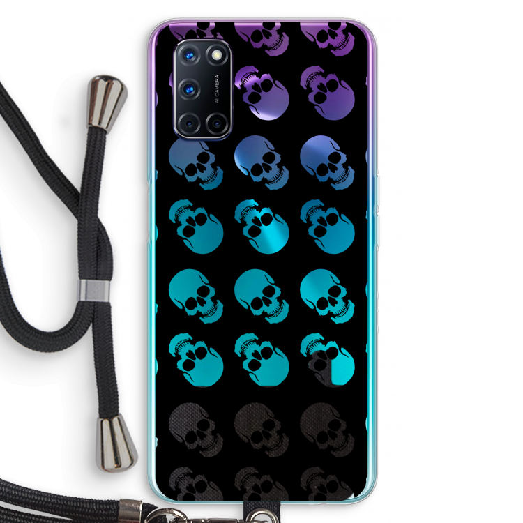 Musketon Skulls: Oppo A72 Transparant Hoesje met koord