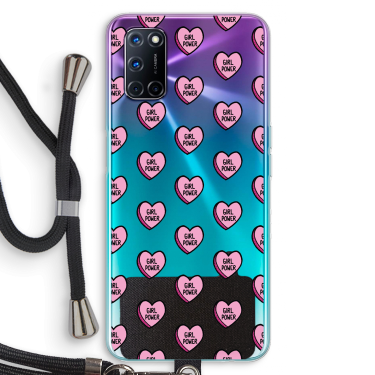 GIRL POWER: Oppo A72 Transparant Hoesje met koord